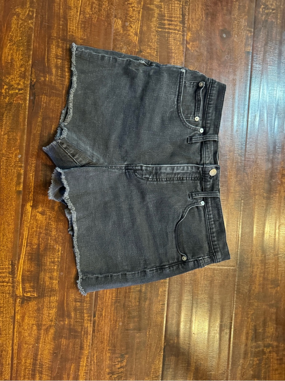 Madewell Washed Black Denim Cutoff Shorts